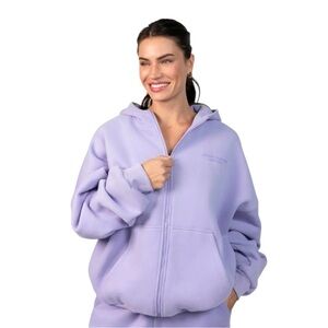 NWT COMFRT Pastel Limited Edition Lavender Zip Hoodie Size Extra Small